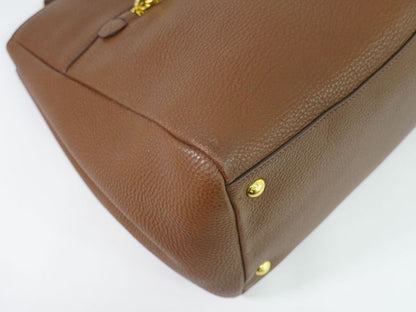 Authentic Prada Leather 2WAY Shoulder Bag Handbag Pochette Brown Bn2545 Bag