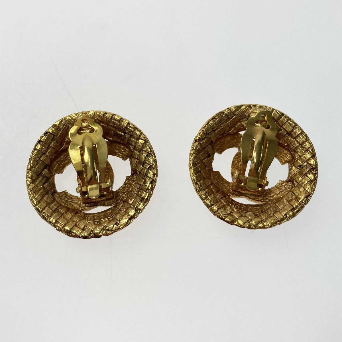 Chanel Cocomark Round Earring GP Gold 29 Vintage