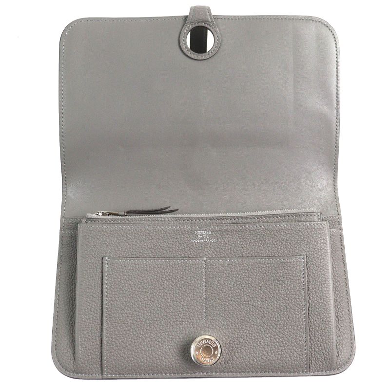 Hermes Dogon GM Duo Grimayer Silver Hardware Serie Button Togo Long Wallet