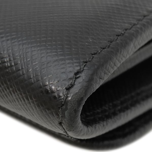 Prada Long Wallet Ribbon Flap Wallet Saffianoleather Black Goldhardware Black
