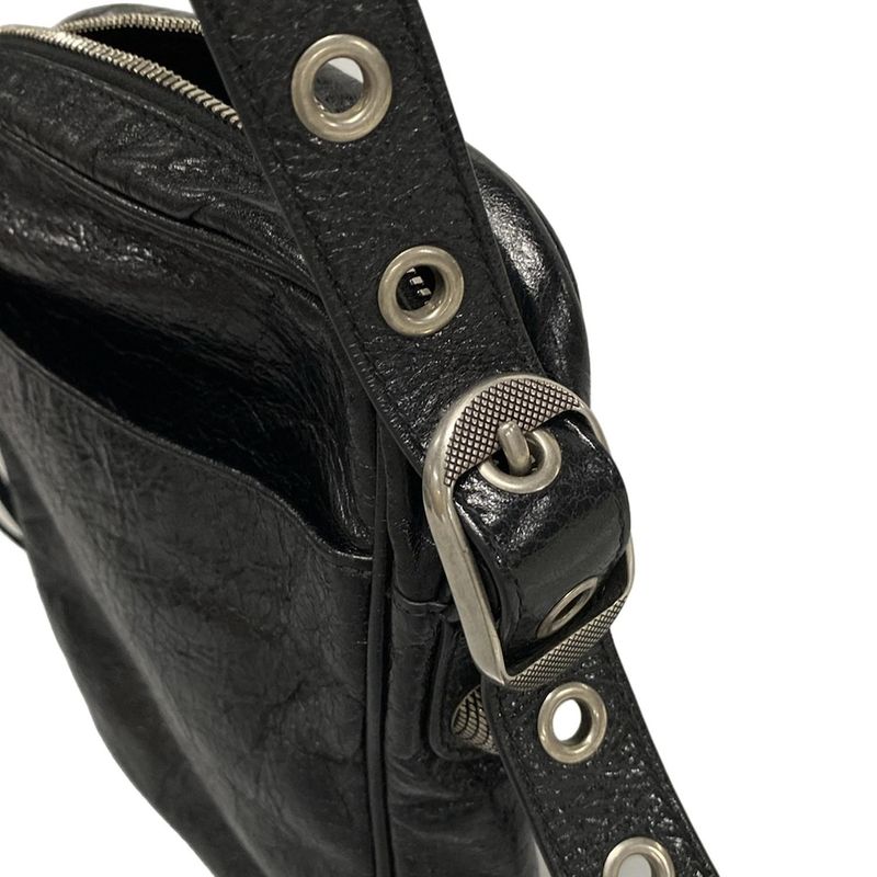 Balenciaga Shoulder Bag Le Cagor Crossbody Bag 719065 Black Lambskin