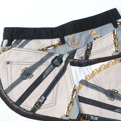 Louis Vuitton 2022 Scarf Print Monogram Leather Patch Shorts Multicolor 42 Made
