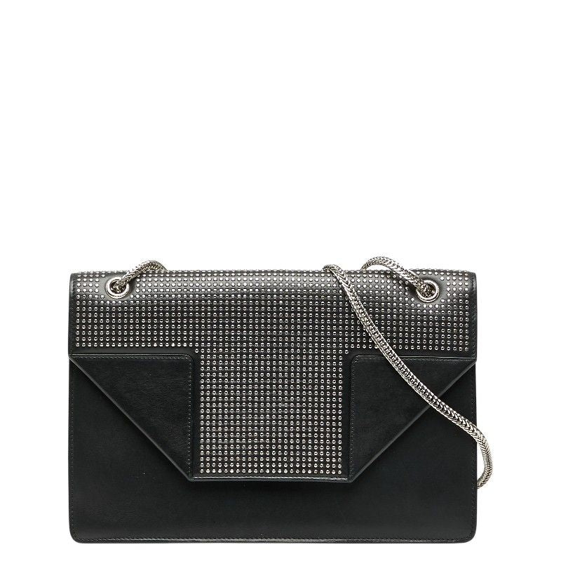 Saint Laurent Betty Studded Chain Shoulder Bag 315680 Black Silver Leather