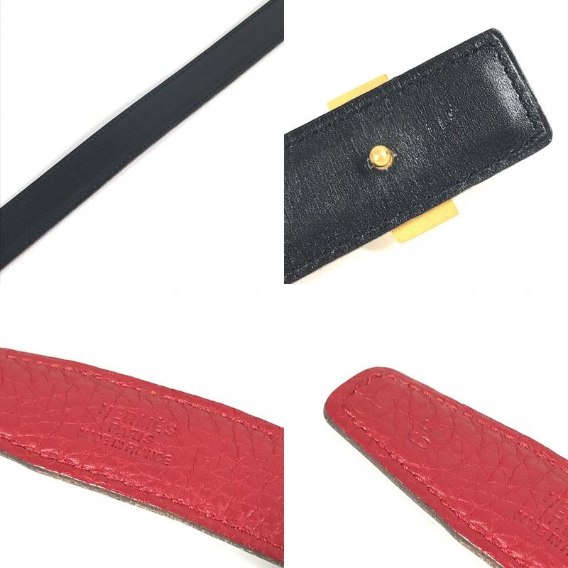 Hermes Belt H Belt H Belt Constance Leather Red And Black
