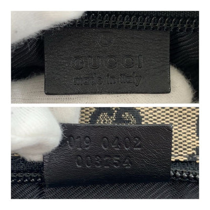 Gucci GG Canvas Beige Black Brown GG Canvas/leather 019 0402 Tote Bag Shoulder