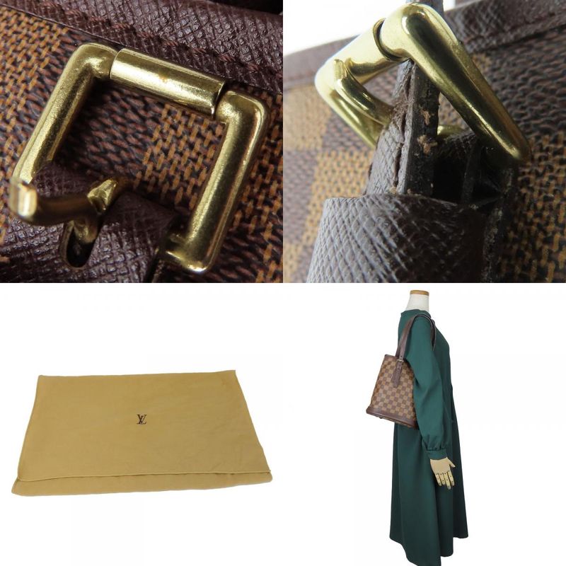 Louis Vuitton Tote Bag Marais N42240 Damier Brown Gold Hardware With Pouch