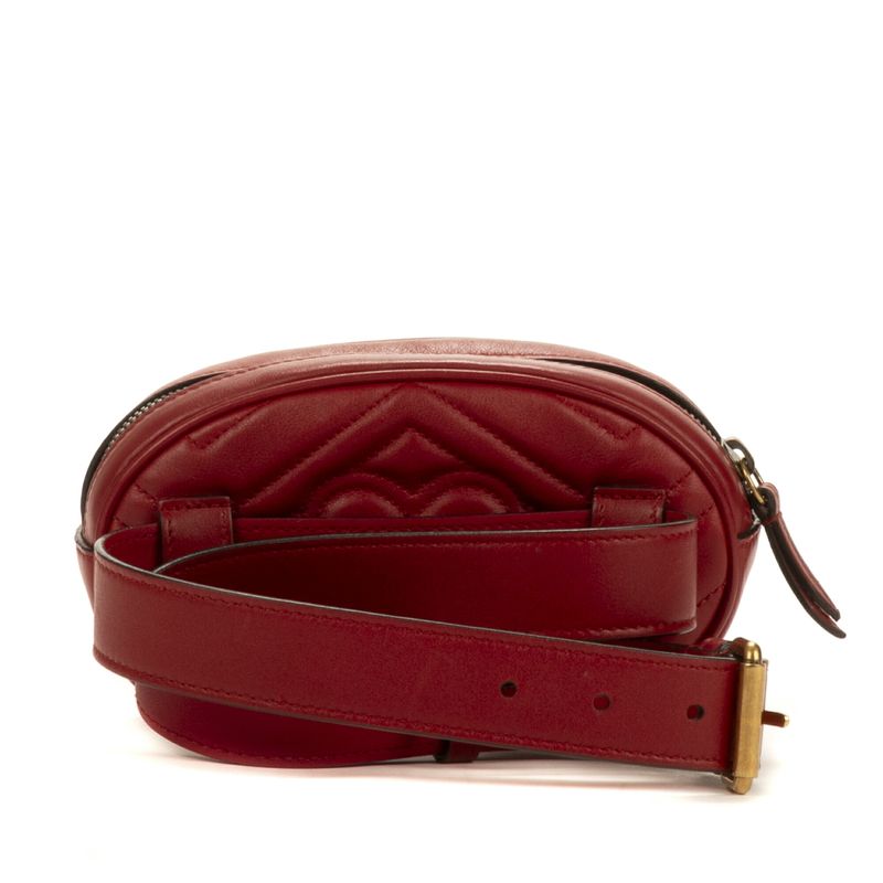 Gucci Marmont Belt Bag Red Calfskin Leather A