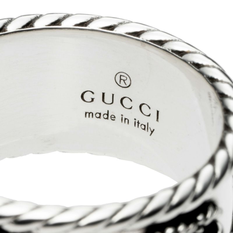 Gucci Ring Double G Silver Black