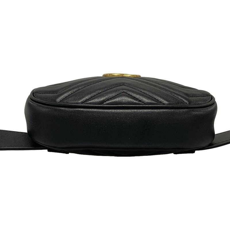 Gucci GG Marmont Waist Pouch Black Leather 476434