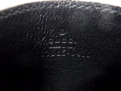 Gucci Leather Bee Card Case Card Holder Pass Case Regular Black Au7741