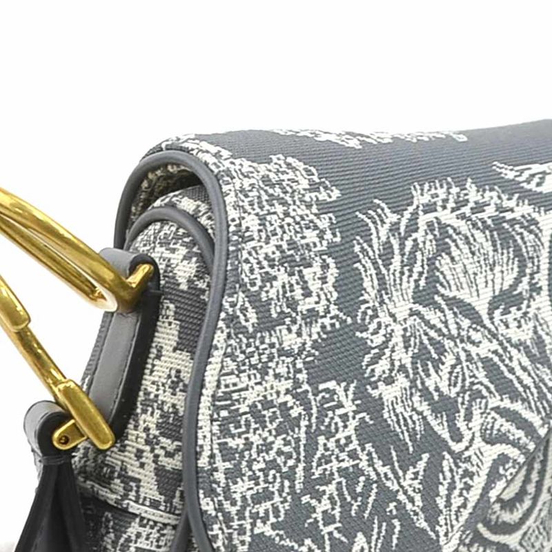 Christian DIOR Shoulder Bag Saddle Bag Toile De Jouy Reverse Jacquard