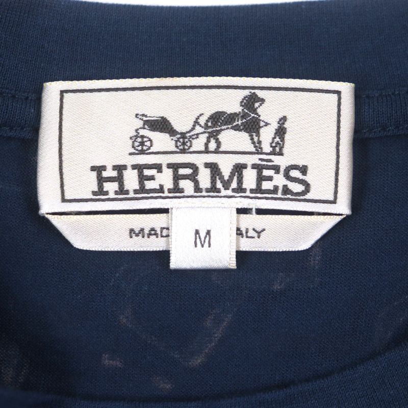 Hermes 100% Cotton Etrier Print All Over Pattern Crew Neck Short Sleeves Short