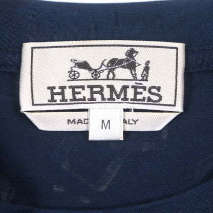 Hermes 100% Cotton Etrier Print All Over Pattern Crew Neck Short Sleeves Short