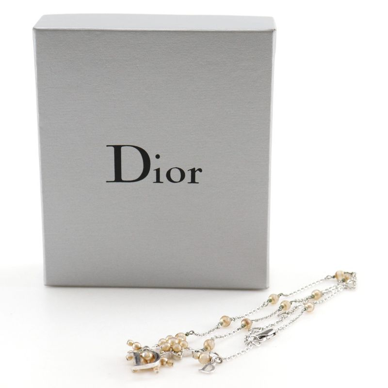 [dior] Christian Dior Star Motif Metal Silver Ladies 7.3g Necklace