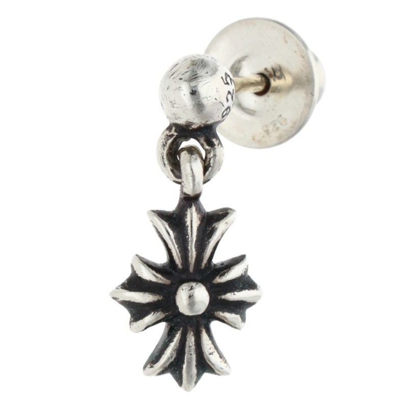 Chrome Hearts Tny CH Pls 1 Tiny Ech Plus Drop Silver Earrings
