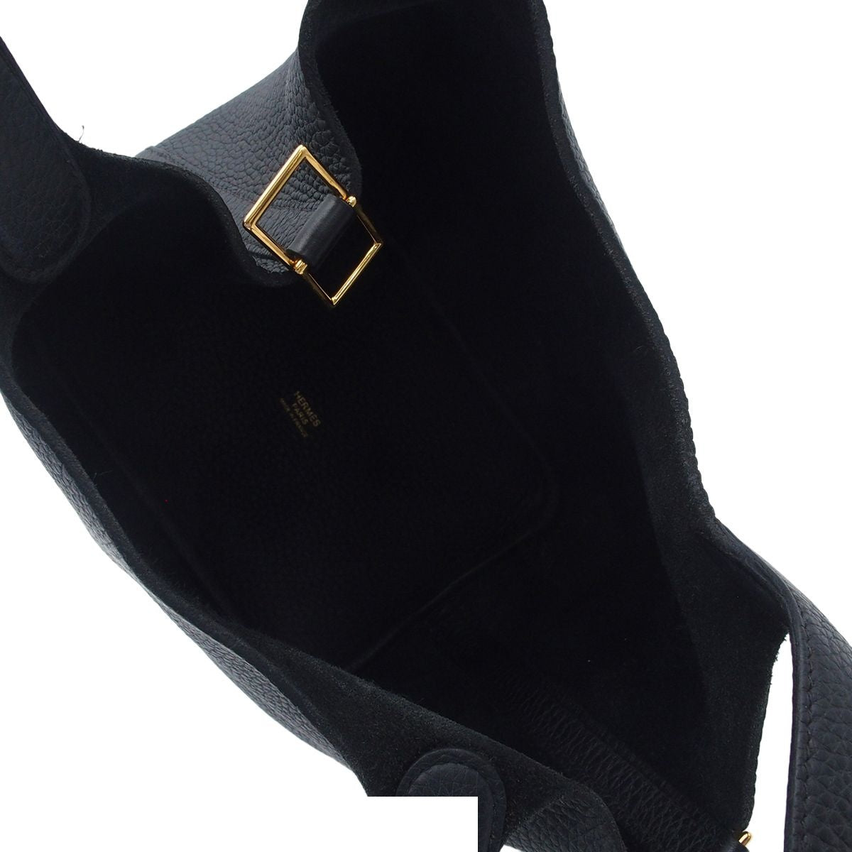 Hermes Picotin Lock PM Black Gold Taurillon Clemence Handbag — view 5