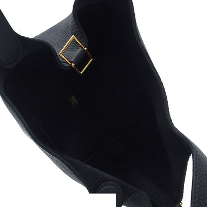 Hermes Picotin Lock PM Black Gold Taurillon Clemence Handbag — view 5