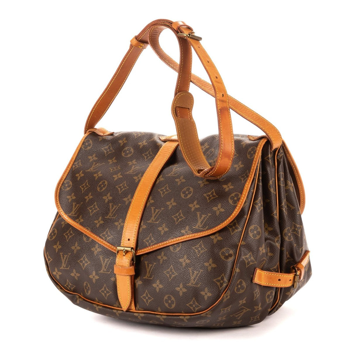 Louis Vuitton Saumur Brown Monogram Canvas Shoulder Bag — view 2