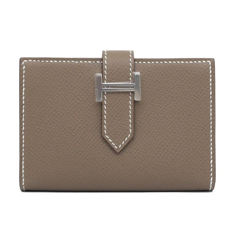 Hermes Bearn Card Case Etoupe Silver Hardware Veau Epsom