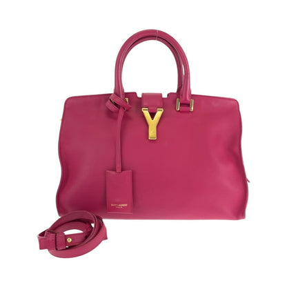 Saint Laurent Paris Petit Cabas Yline Fuchsia Pink Leather Shoulder Bag