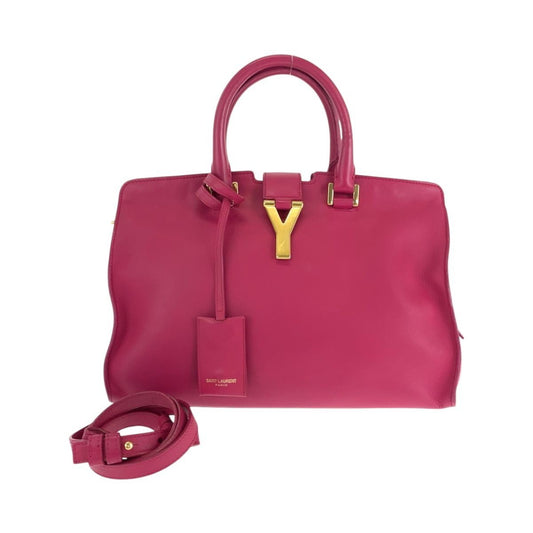 Saint Laurent Paris Petit Cabas Yline Fuchsia Pink Leather Shoulder Bag