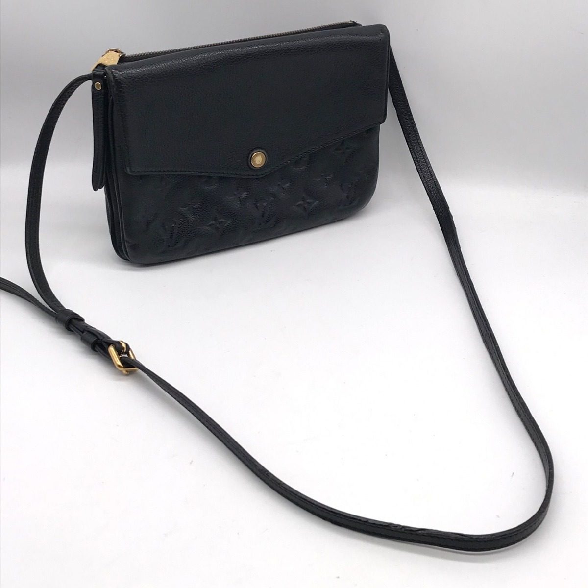 Louis Vuitton Monogram Empreinte Twice Shoulder Bag Noir Price Negotiation — view 8