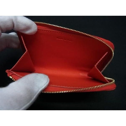 Celine Leather L-shaped Zipper Coin Purse Orange — view 3