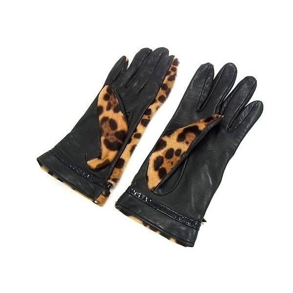 Gucci Inter Rocking Calf Hair Leather Gloves Glossy-b Cold Protective Equipment — view 2