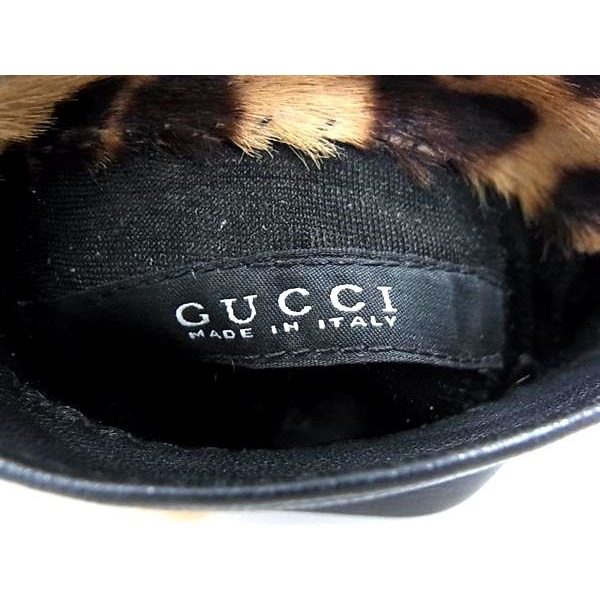 Gucci Inter Rocking Calf Hair Leather Gloves Glossy-b Cold Protective Equipment — view 4