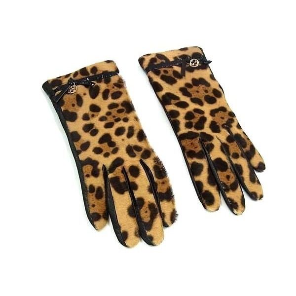 Gucci Inter Rocking Calf Hair Leather Gloves Glossy-b Cold Protective Equipment