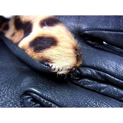 Gucci Inter Rocking Calf Hair Leather Gloves Glossy-b Cold Protective Equipment — view 6