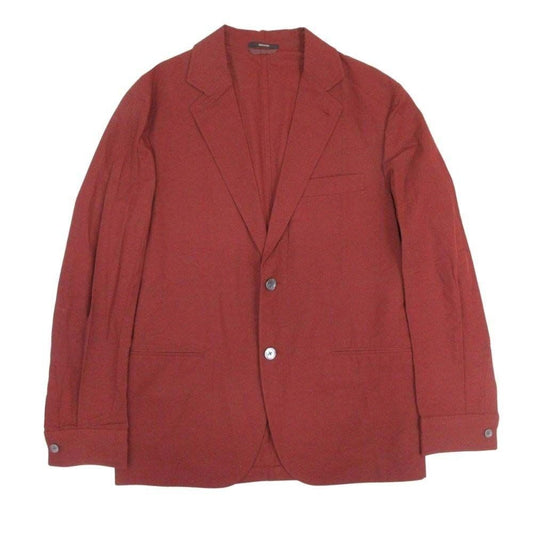 Hermes Cotton Linen Blend Tailored Jacket Single 2 Button Bra 48 Bordeaux