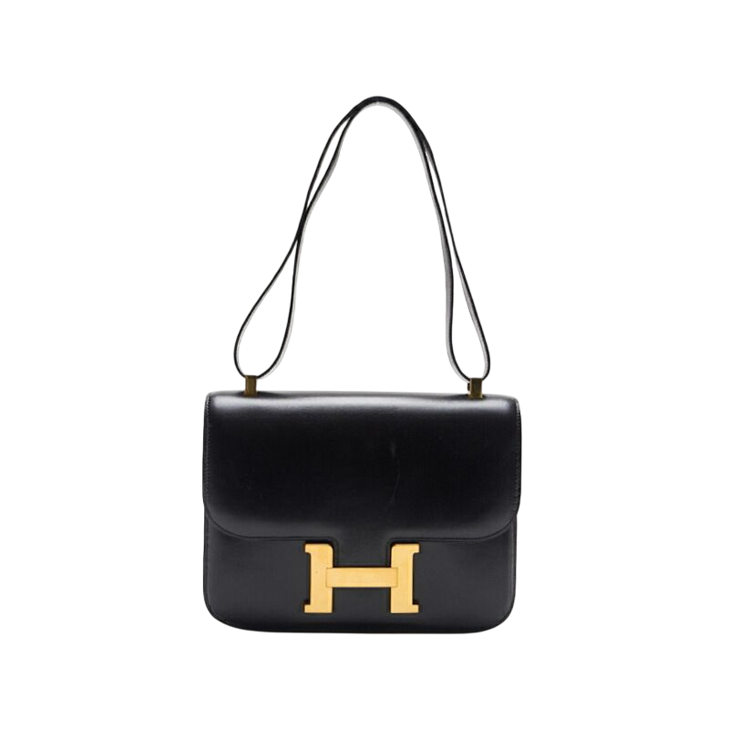 Hermes Constance 23 Shoulder Bag Box Calf Black With Gold Hardware Shoulder Bag