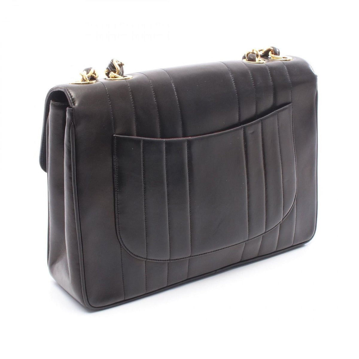 Chanel Shoulder Bag Mademoiselle Big CC Logo Single Flap Black Lambskin — view 2
