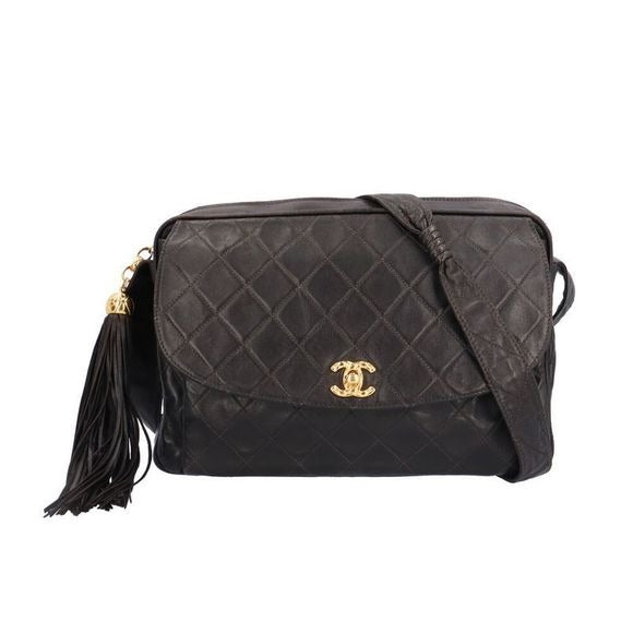 Chanel Flap Matelasse Shoulder Bag Leather Black Women Chanel