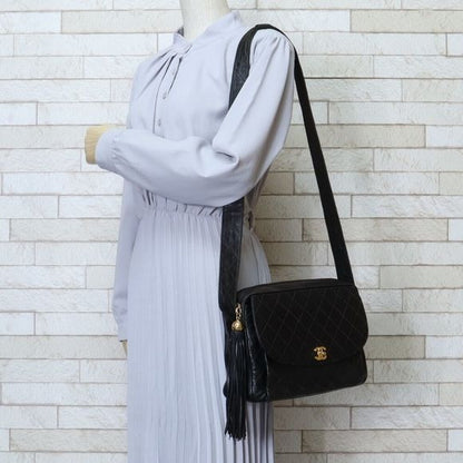 Chanel Flap Matelasse Shoulder Bag Leather Black Women Chanel