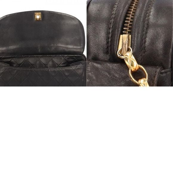 Chanel Flap Matelasse Shoulder Bag Leather Black Women Chanel