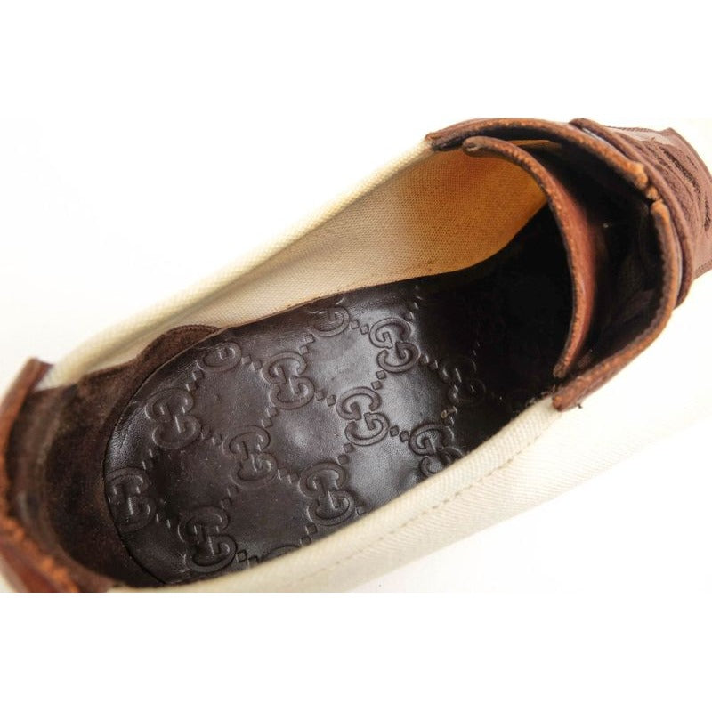 Gucci Shoes Business Men Cotton Canvas Leather Off White — view 9