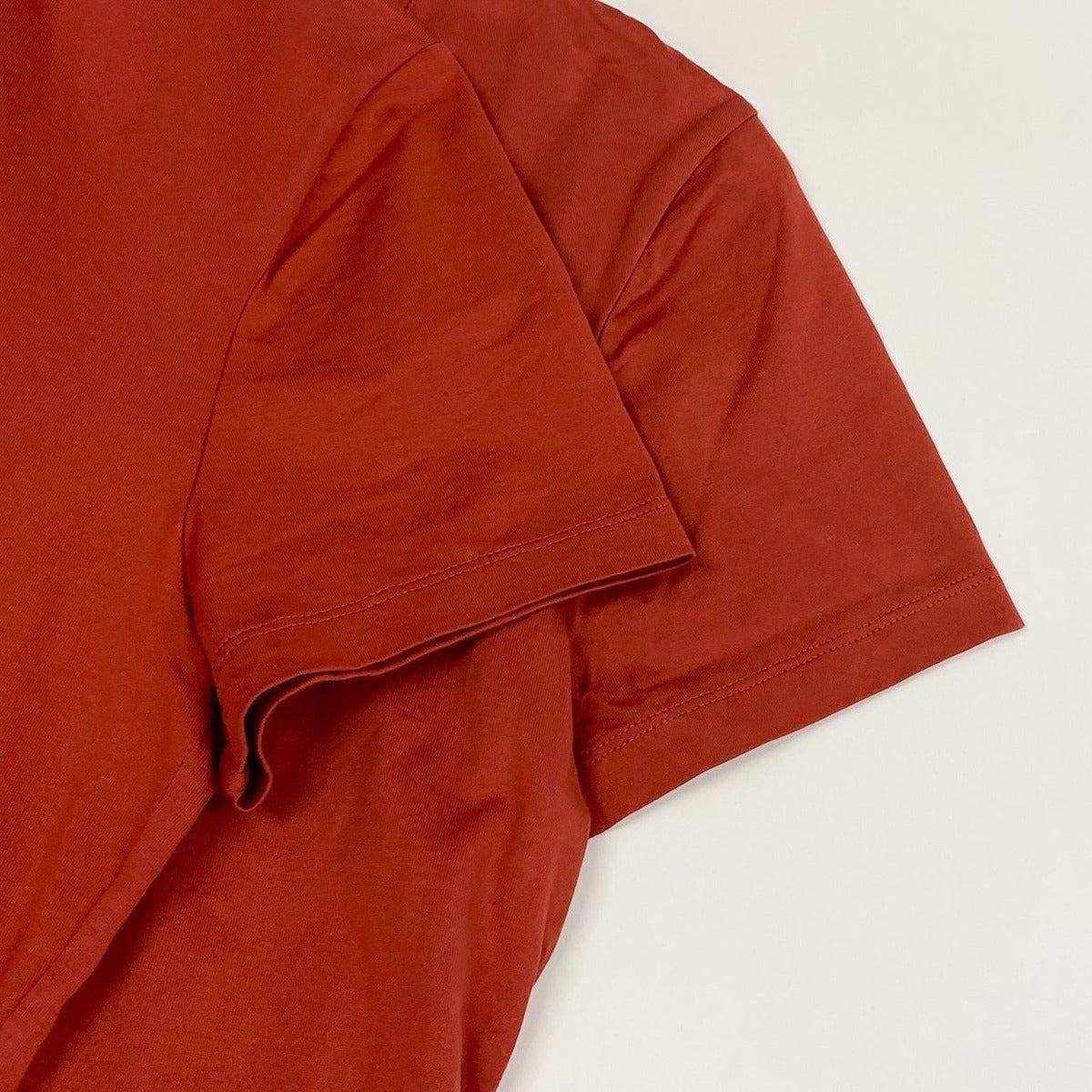 Saint Laurent Yves Rive Gauche Rib Short Sleeve Top Gold Logo S Orange Cotton — view 5