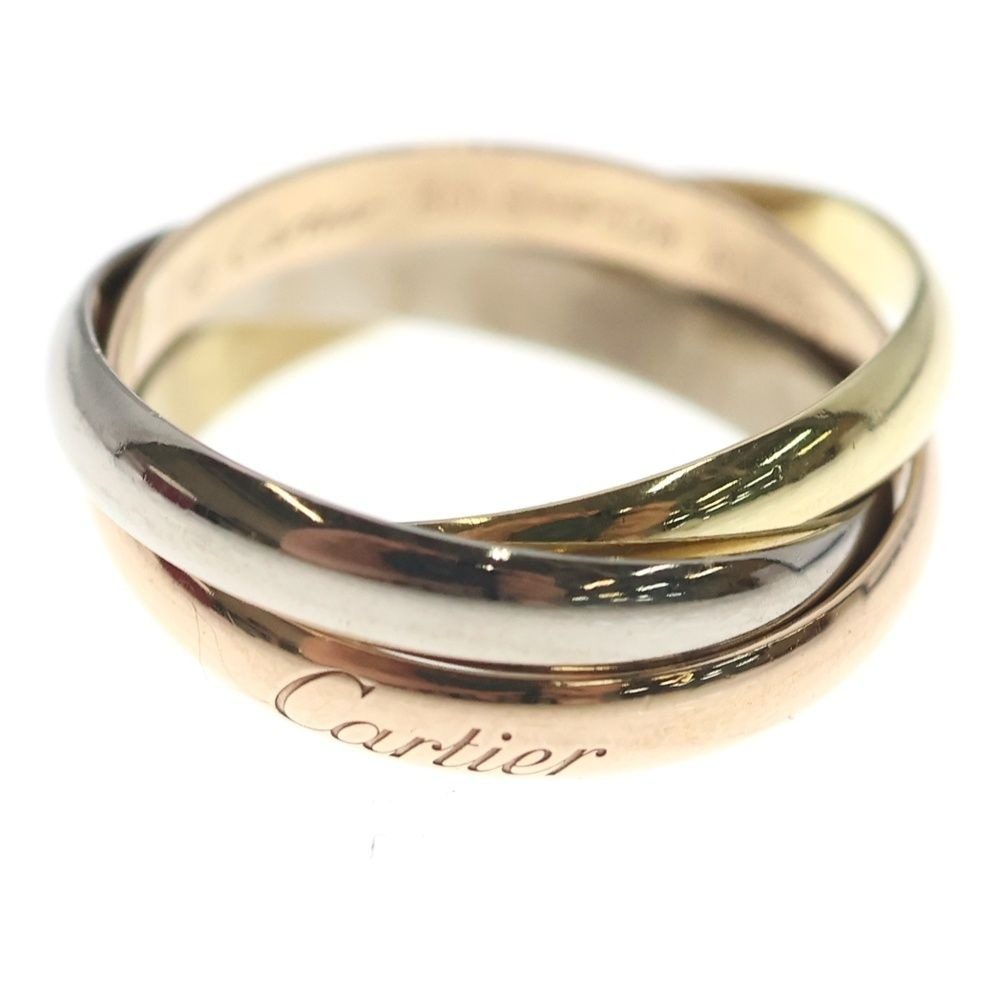 Cartier Trinity Small Ring Yellow Gold Pink White PG WG 50