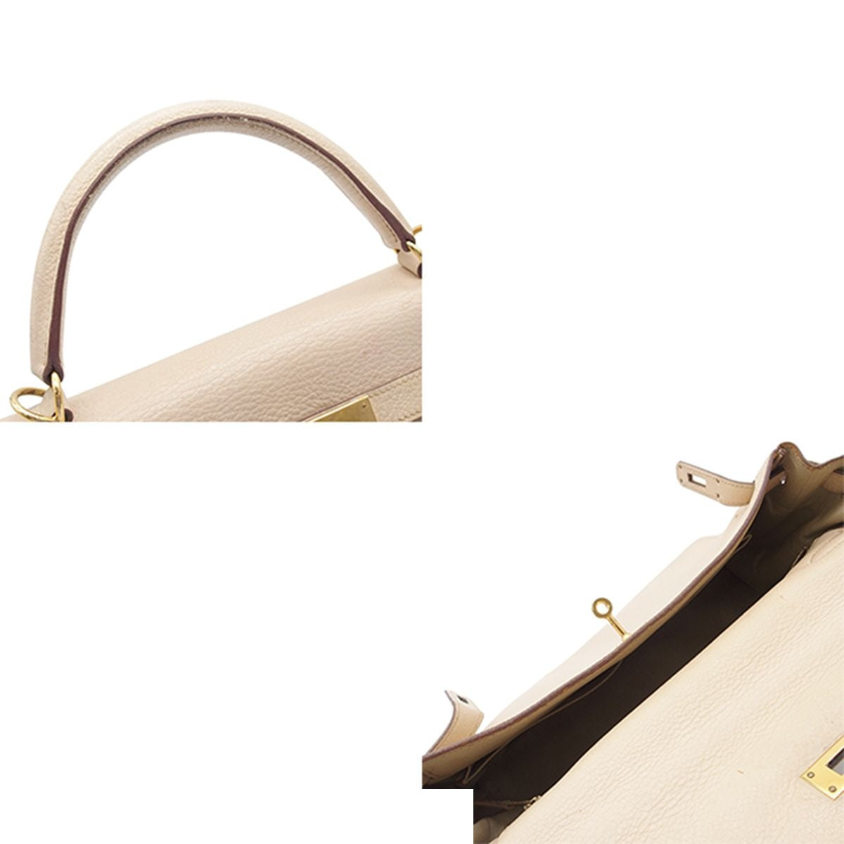 Hermes Kelly 32 Beige Gold Togo Retourne 2-Way Shoulder Bag — view 4