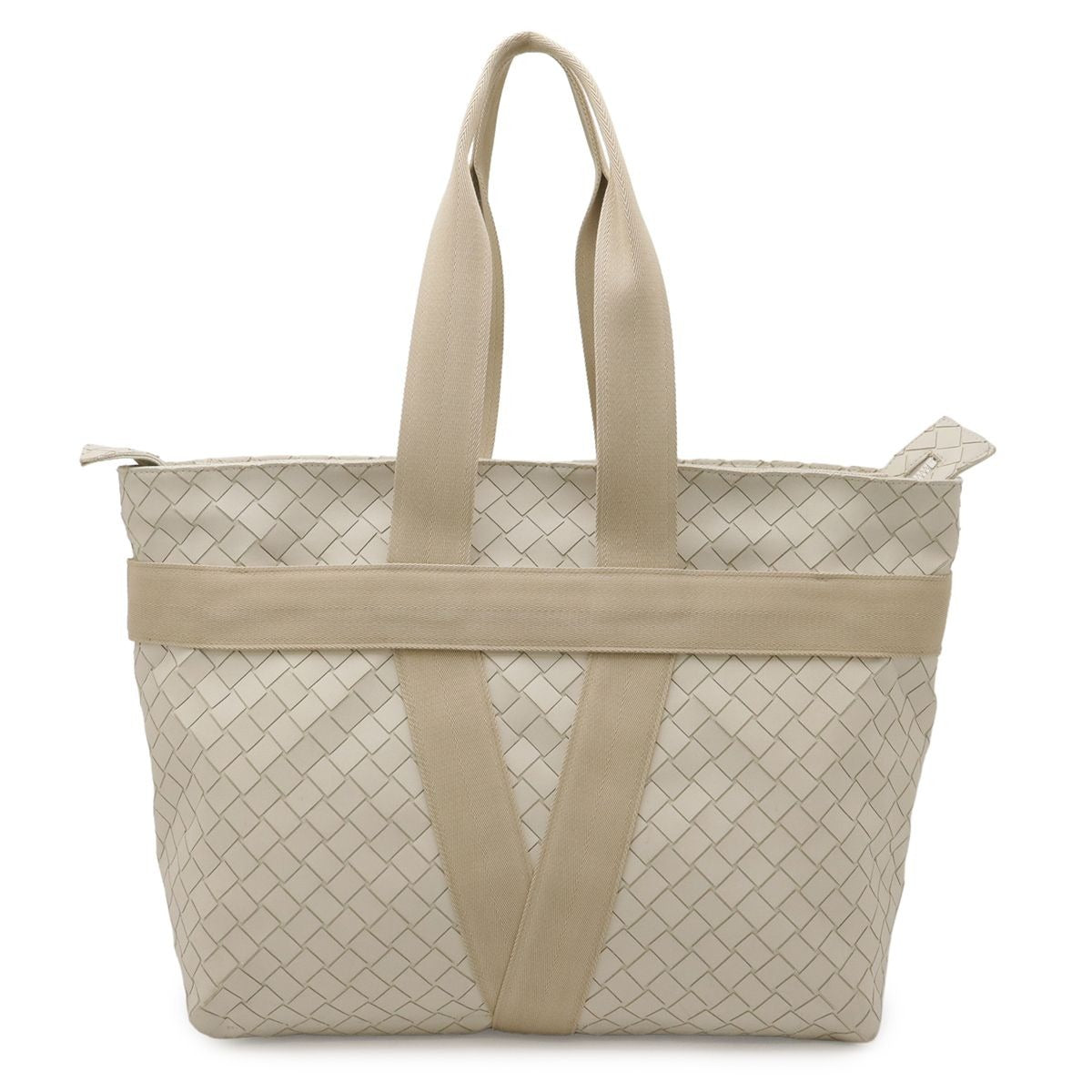 Bottega Veneta Intrecciato Scorpito Tote Largeto Shoulder Bag Ivory