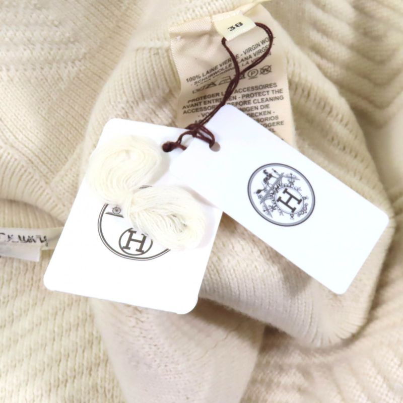 Hermes 23AW 3h2101d4 100% Wool H Motif With Logo Zip Poncho Coat Knit Coat Off