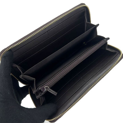 Gucci Long Wallet 307980 GG Leather Brown Dark Brown Gold Hardware Guccissima