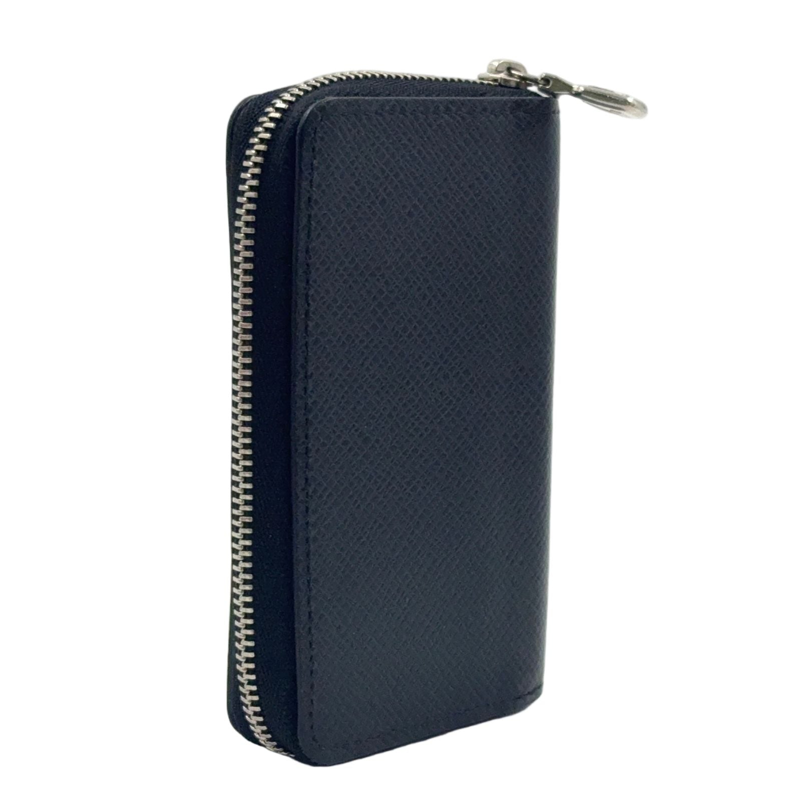 Louis Vuitton Zippy Coin Purse Taiga Ardoise Leather Black Wallet Silver — view 2