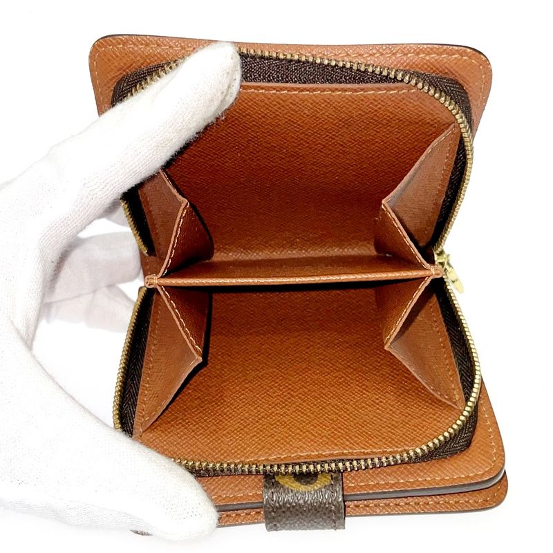 Louis Vuitton M61667 Monogram PVC Compact Zip Bifold Wallet Brown 303395 Bifold