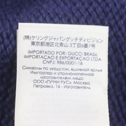 Gucci 602886 GG LOGO KNIT Baenie 100% Wool Hat Knit Cap Navy M (58 22cm