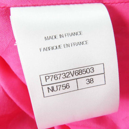 CHANEL 24P P76732 Cotton Coco Mark Bijoux Button Checkered Tweed Jacket Pink