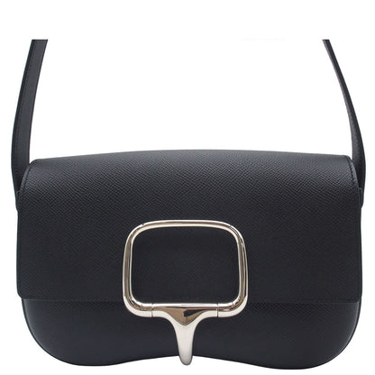 Hermes Della Cavalleria Elan Black Silver Epsom Shoulder Bag