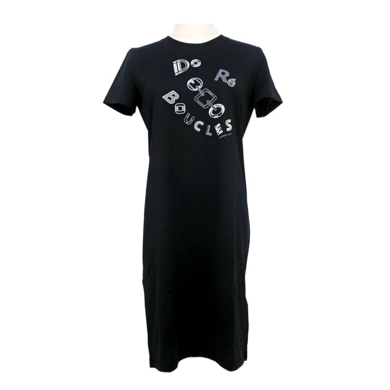 Hermes Micro Dress De Re Bookle 36 BK Black Short Sleeve